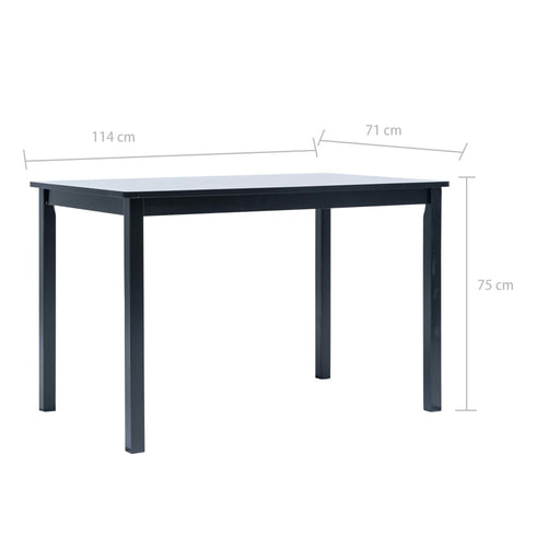 Maison Madeleine -  5 Piece Dining Set Solid Rubber Wood Black
